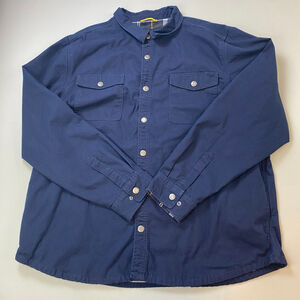 CAT Blue Shirt Jacket Men’s XXL Button Down Plaid Lined Workwear Skater Gorpcore